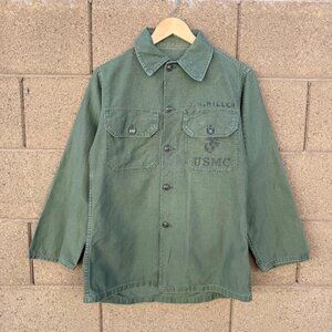 60's US Military USMC Stenciled Button Down Shirt